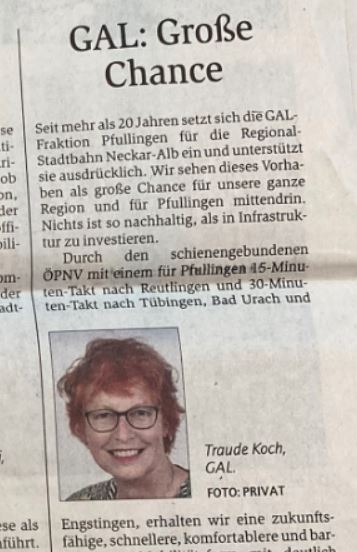 Stellungnahmen der Fraktionen zur Regionalstadtbahn im GEA